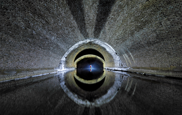 Giant storm drain underground Sheffield City Centre